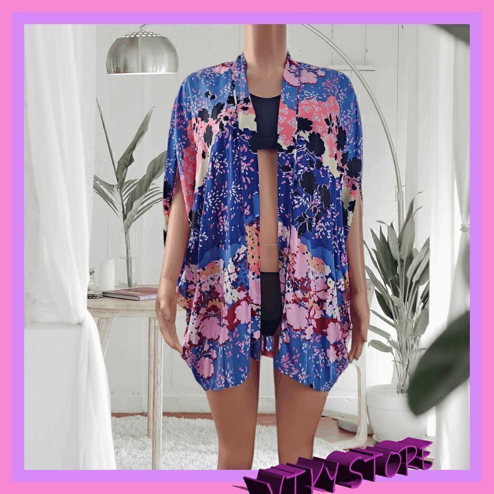 NWT  {Victoria's Secret}  Beach Chic:Blue Multicolor Cover-Up, XS/S NWT
